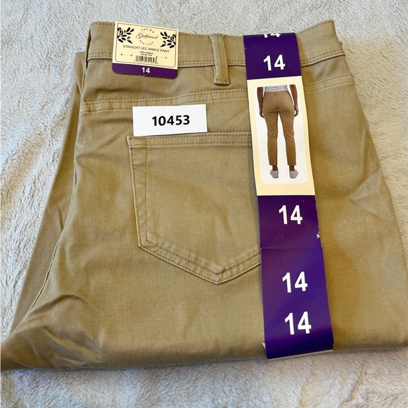 Jachs Girlfriend New York Tan Straight‎ Leg Ankle Pants Size 14 - Picture 10 of 10
